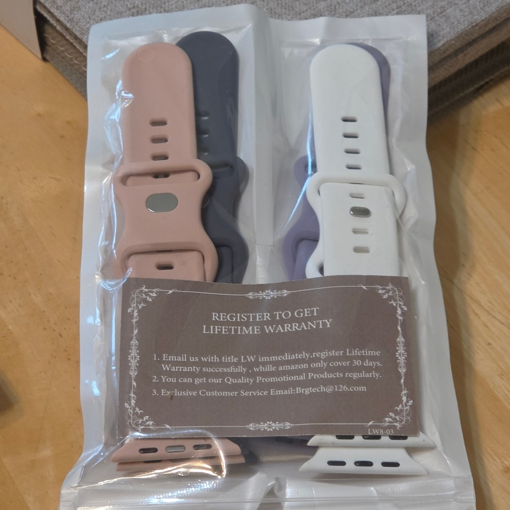 BRG 4 Pack Silicone Sport Bands Compatible with Apple Watch Pink White Blue